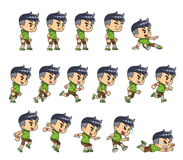 Deportivo juego de niños Sprites — Vector de stock