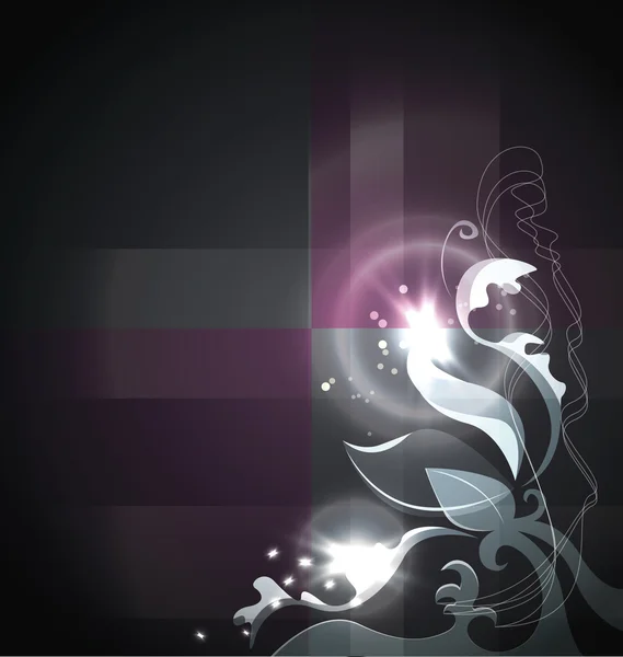 Motif floral sur un fond abstrait sombre — Image vectorielle