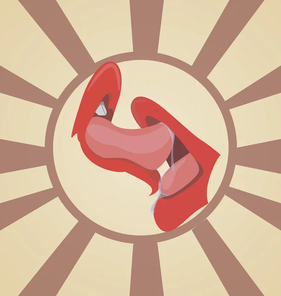 dudaklarını öpüyor