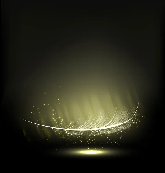 Abstract glowing feather — Stock Vector
