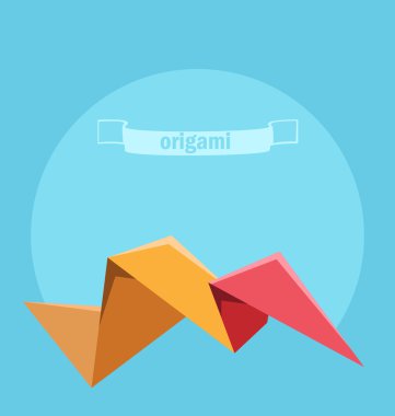renkli origami ile vektör arka plan