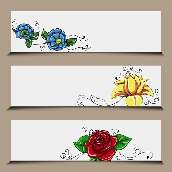 花卉横幅一套 — 图库矢量图片