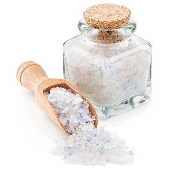 Sal azul persa en una botella de vidrio —  Fotos de Stock