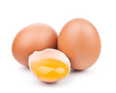 beyaz izole kahverengi yumurta