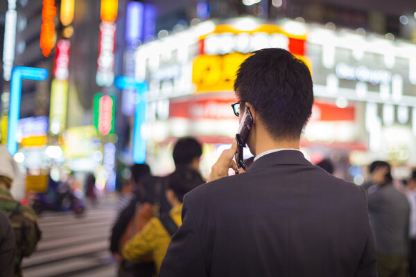 Businessmnn in Shinjuku, Tokyo, Japan.