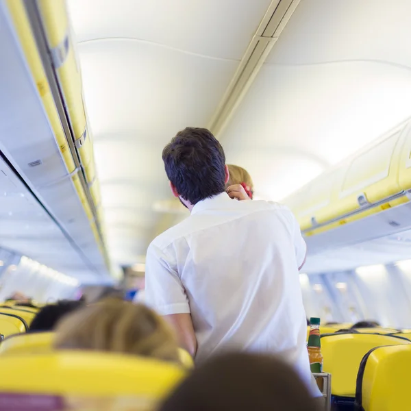 Steward im Flugzeug. — Stockfoto