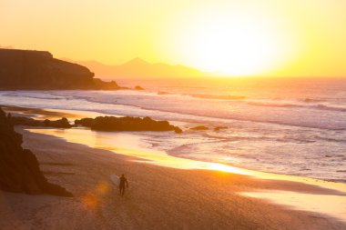 La Pared beach, Fuerteventura, Kanarya Adaları, İspanya
