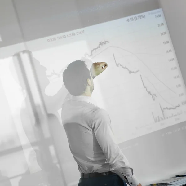 Geschäftspräsentation auf Unternehmenstreffen. — Stockfoto