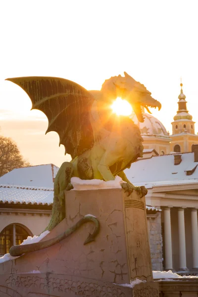 Dragon bridge, Ljubljana, Slovenia, Europe. — Stock Photo, Image