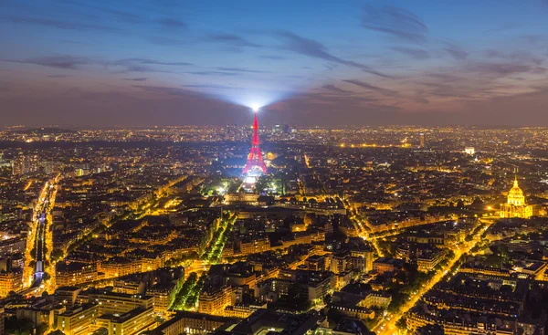 Eiffeltornet och Paris stadsbilden ovanifrån, Frankrike — Stockfoto