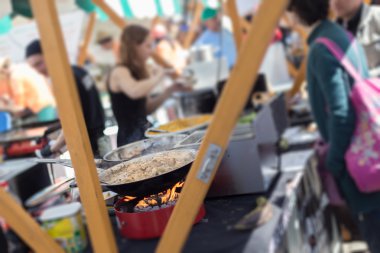 Açık sokak gıda festival yemek Cheff.