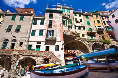 Riomaggiore balıkçı köyünde cinque terre, İtalya