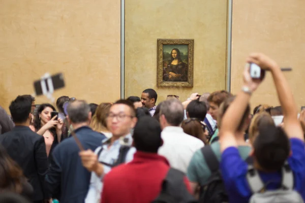 Leonardo Davincis Mona Lisa Louvre Müzesi'nde. — Stok fotoğraf