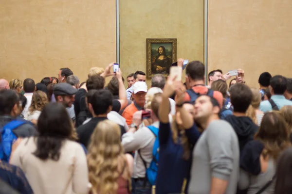 Leonardo Davincis Mona Lisa Louvre Müzesi'nde. — Stok fotoğraf