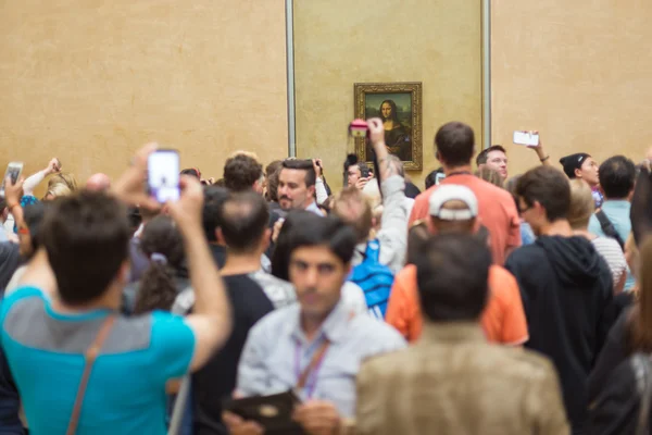 Leonardo Davincis Mona Lisa Louvre Müzesi'nde. — Stok fotoğraf