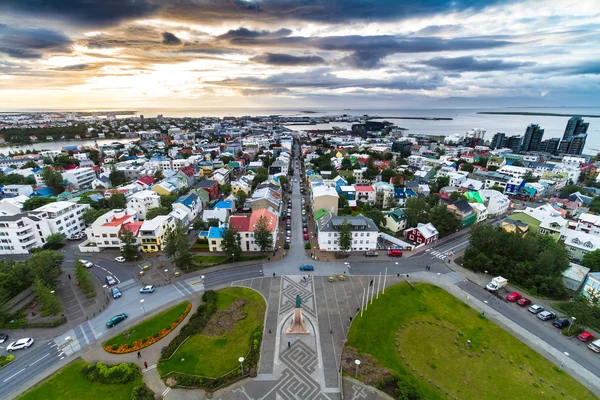 Reykjavík, z horní části Hallgrímskirkja. — Stock fotografie
