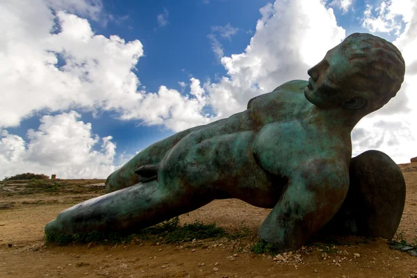 Starověké socha ve městě Agrigento, Sicílie, Itálie. — Stock fotografie