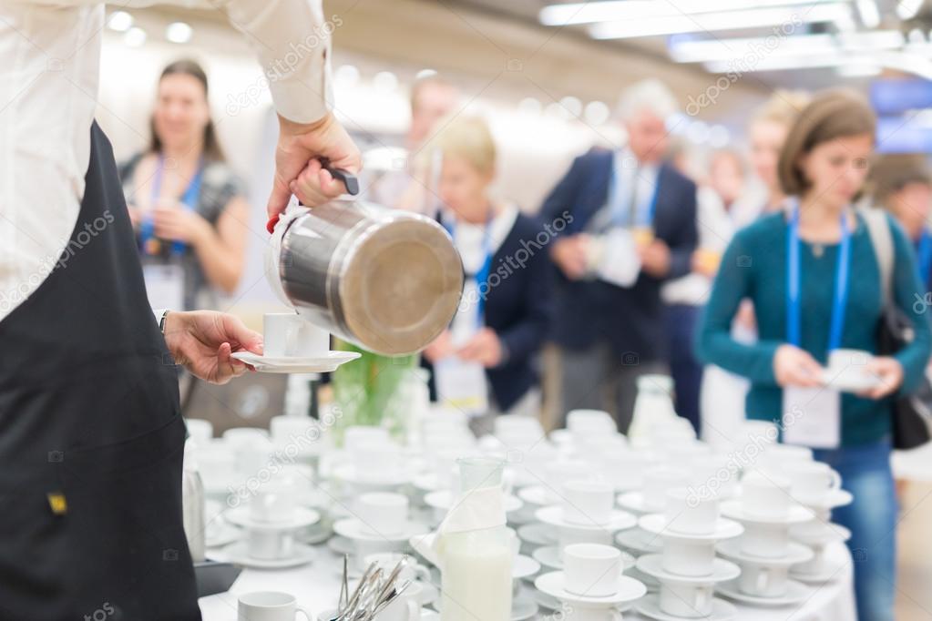 Coffee break at conference meeting.