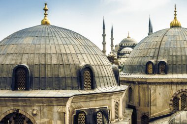 İstanbul, Türkiye 'deki Mavi Sultan Ahmed Camii.