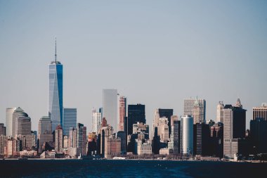 Aşağı Manhattan 'ın panoramik manzarası, New York, ABD