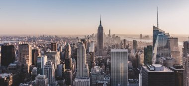 New York Şehri Manhattan şehir merkezi silueti.