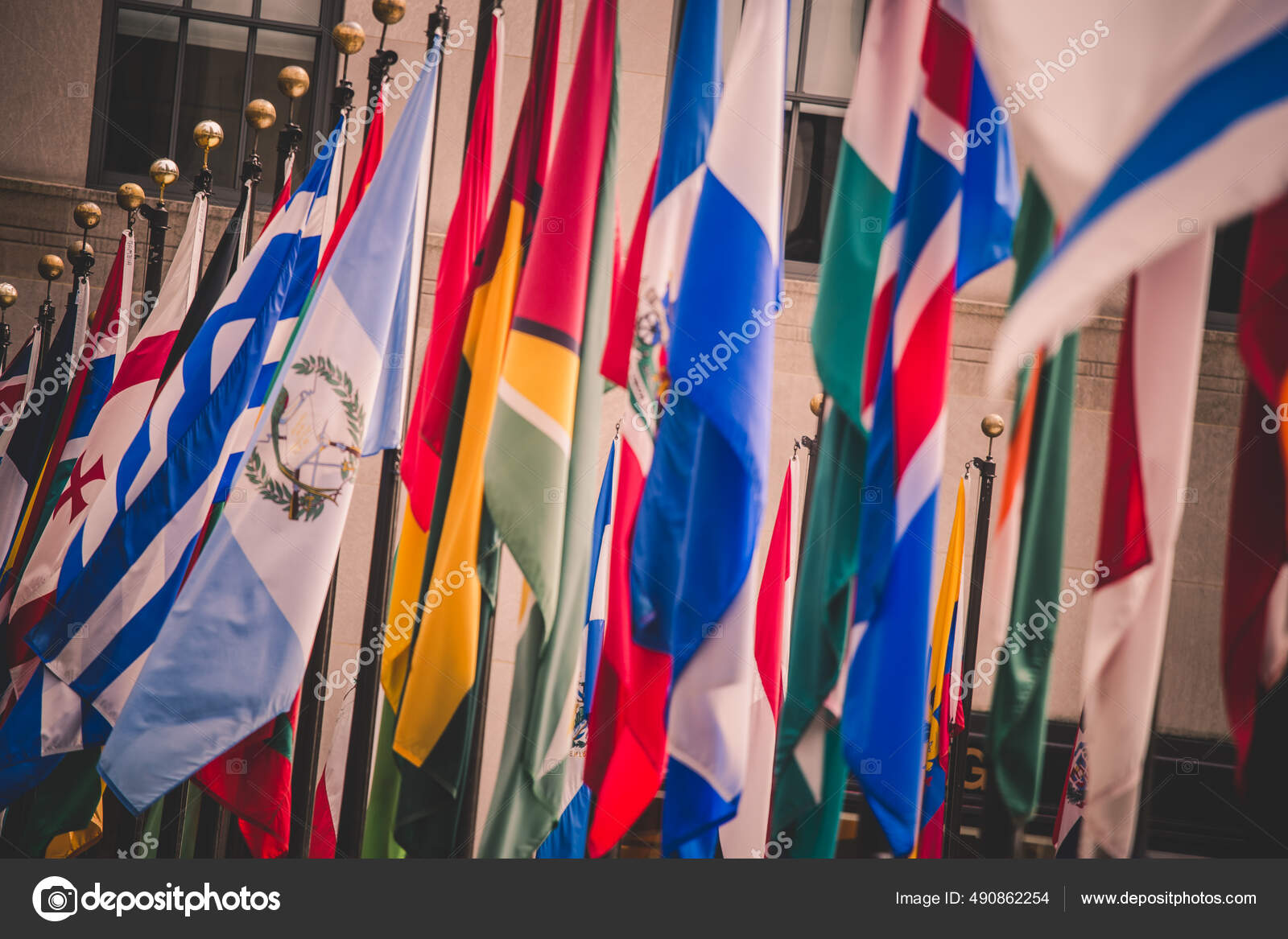 Colorful flags of various countries of the world Stock Photo by ©kasto