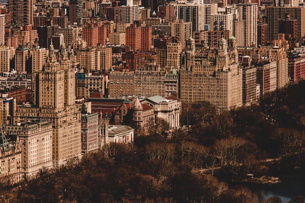 Vue panoramique sur Central Park et Upper West Side en automne. Manhattan, New York, États-Unis — Photo