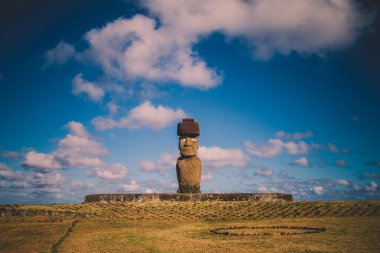 Moai Ahu Tongariki, Paskalya Adası, Şili.