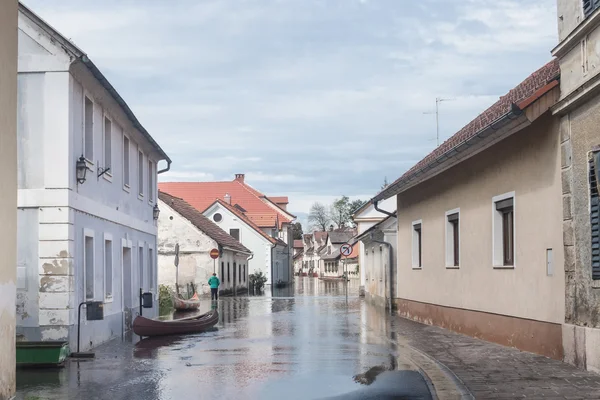 Rua inundada — Fotografia de Stock