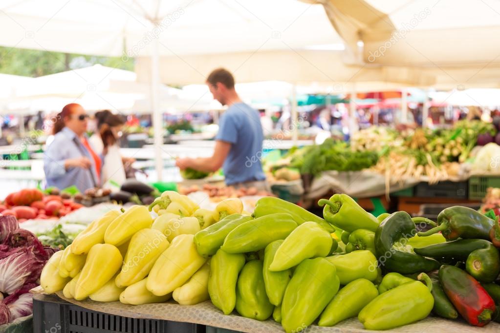 Vegetable market stall.