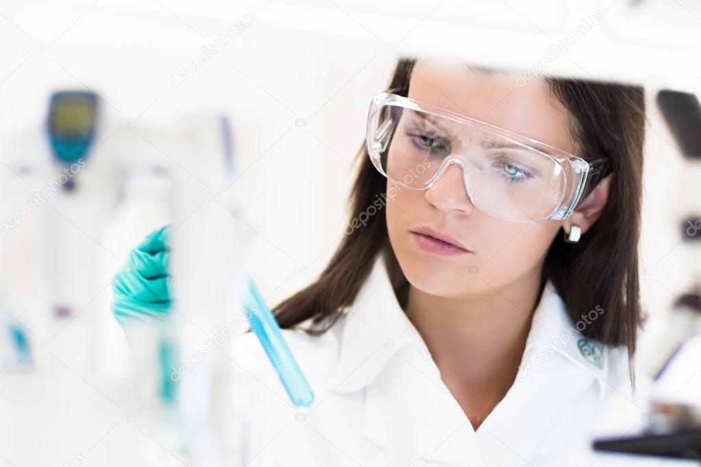 Young chemist in the laboratory.