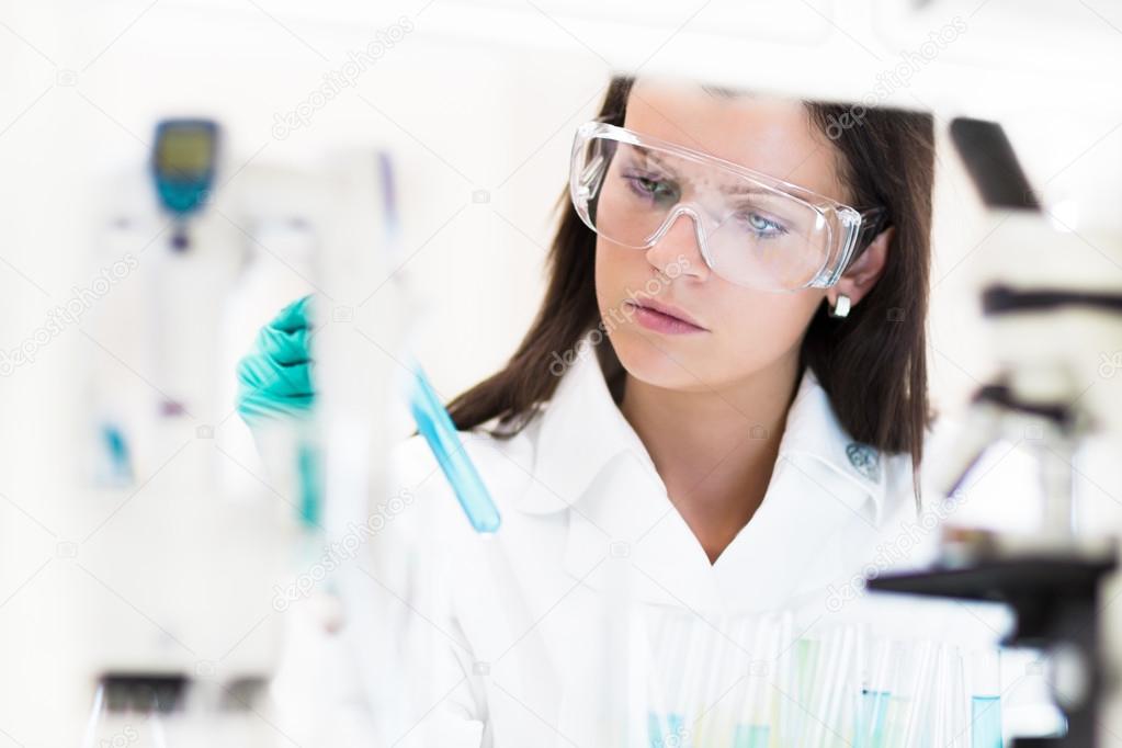 Young chemist in the laboratory.