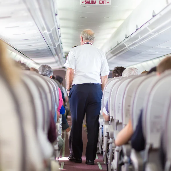 Pilot on the airplane. — Stock Photo, Image