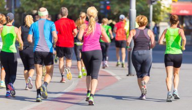 Group of people running. clipart