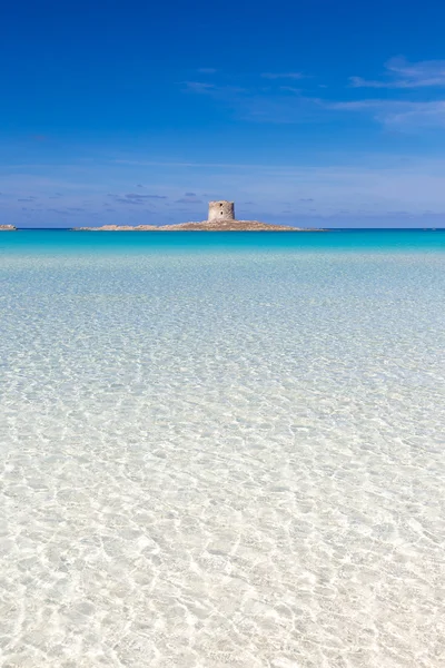 Pláží Pelosa, Sardinie, Itálie. — Stock fotografie