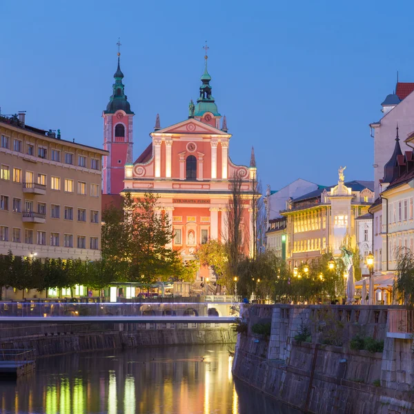 Romantický středověká Evropa Lublaň, Slovinsko,. — Stock fotografie