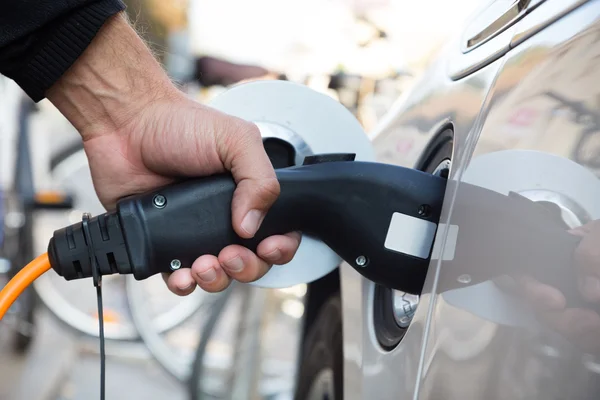 Electric Car in Charging Station. — Stock Photo, Image