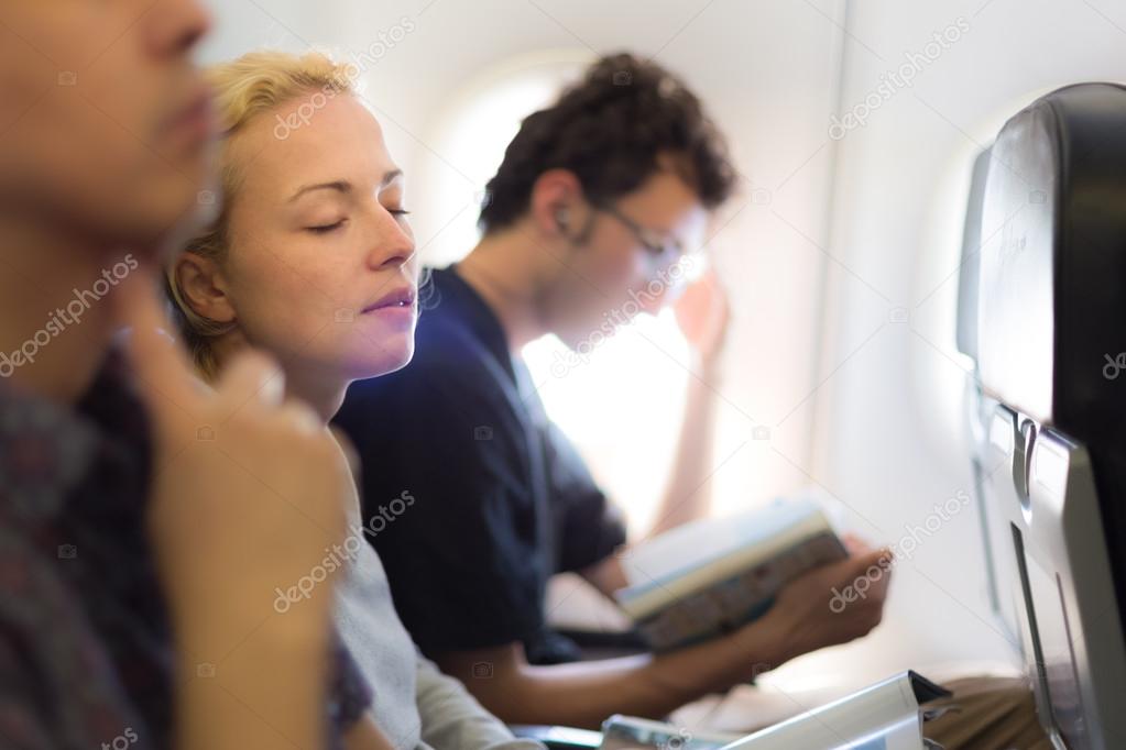 People flying by plane.