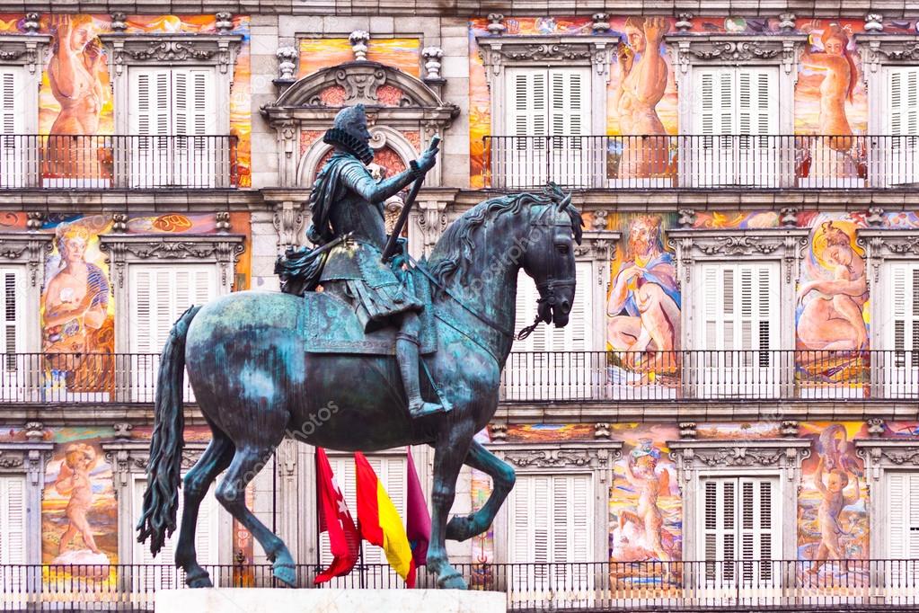 Statue of King Philips III, Plaza Mayor, Madrid.