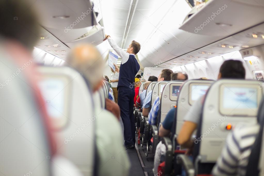 Steward on the airplane.