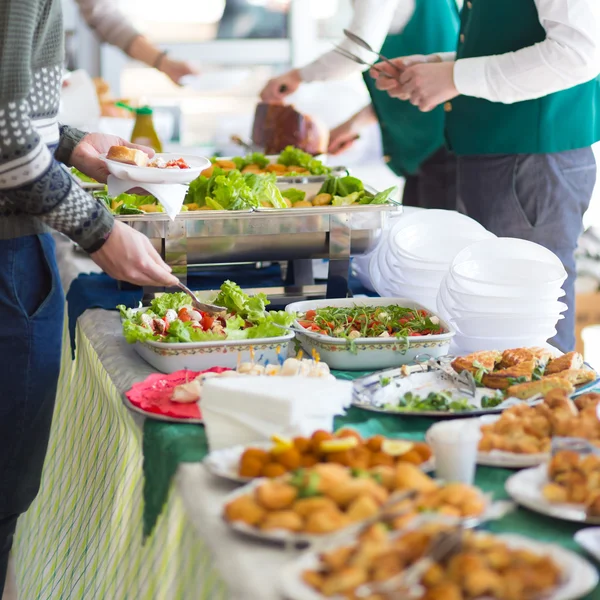 Banquet lunch break at conference meeting. — Stock Photo, Image