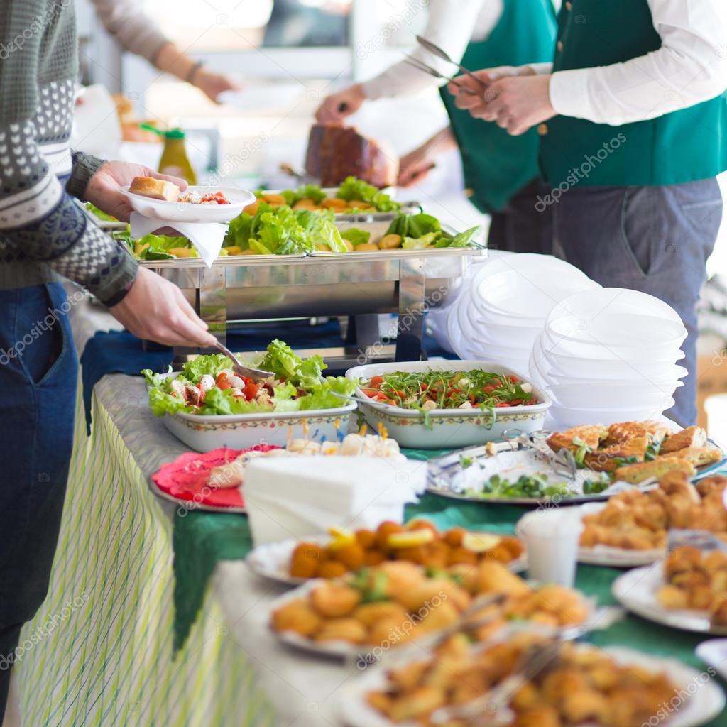 Banquet lunch break at conference meeting.