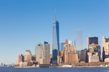 New York Şehri Manhattan şehir merkezi silueti.