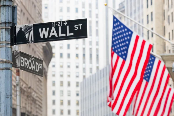 Wall street, New York, Stati Uniti. — Foto Stock