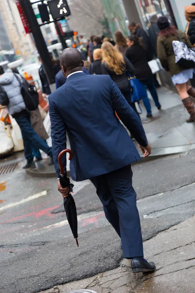 Уолл-стрит бизнесмен, Нью-Йорк, США . — стоковое фото