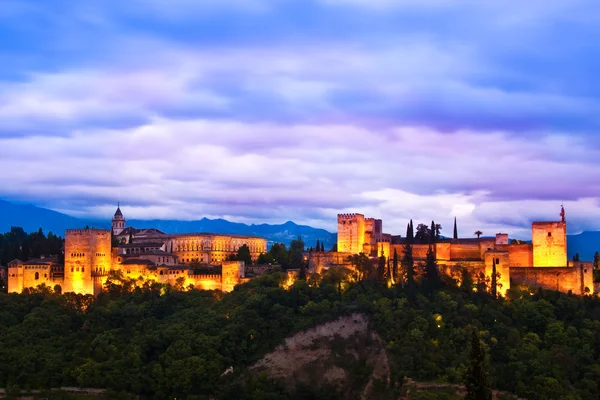 Panorama pałacu Alhambra, Granada, Hiszpania — Zdjęcie stockowe