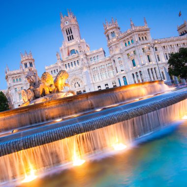 Plaza de cibeles, madrid, İspanya.