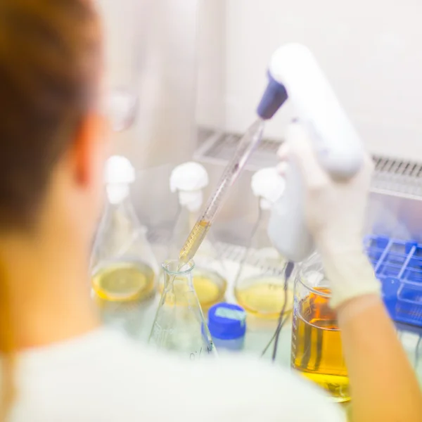 Solução de pipetagem para jovens cientistas. — Fotografia de Stock