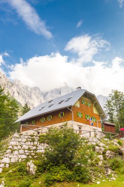 Aljaz Lodge in the Vrata Valley, Slovenia. clipart