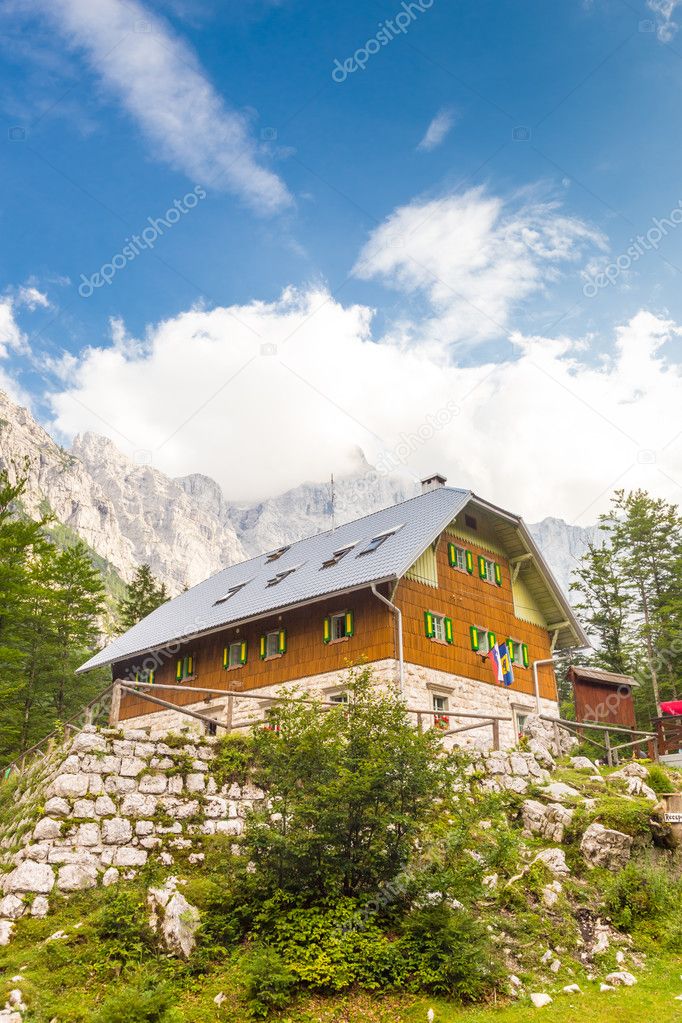 Aljaz Lodge in the Vrata Valley, Slovenia.